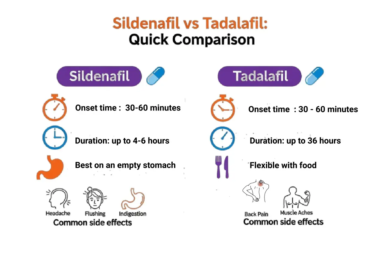 Between Tadalafil and Sildenafil Between Tadalafil and Sildenafil