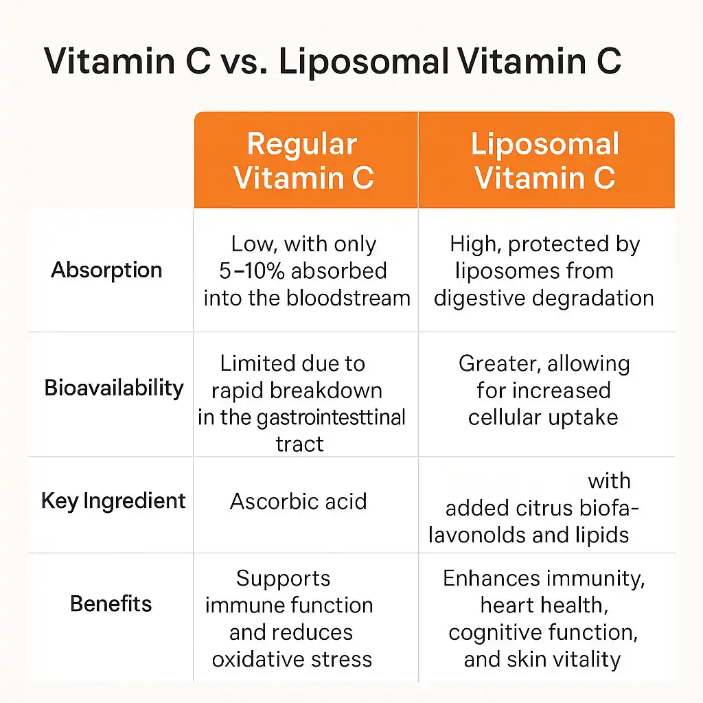 Liposomal vs. Conventional Vitamin C Forms Liposomal vs. Conventional Vitamin C Forms