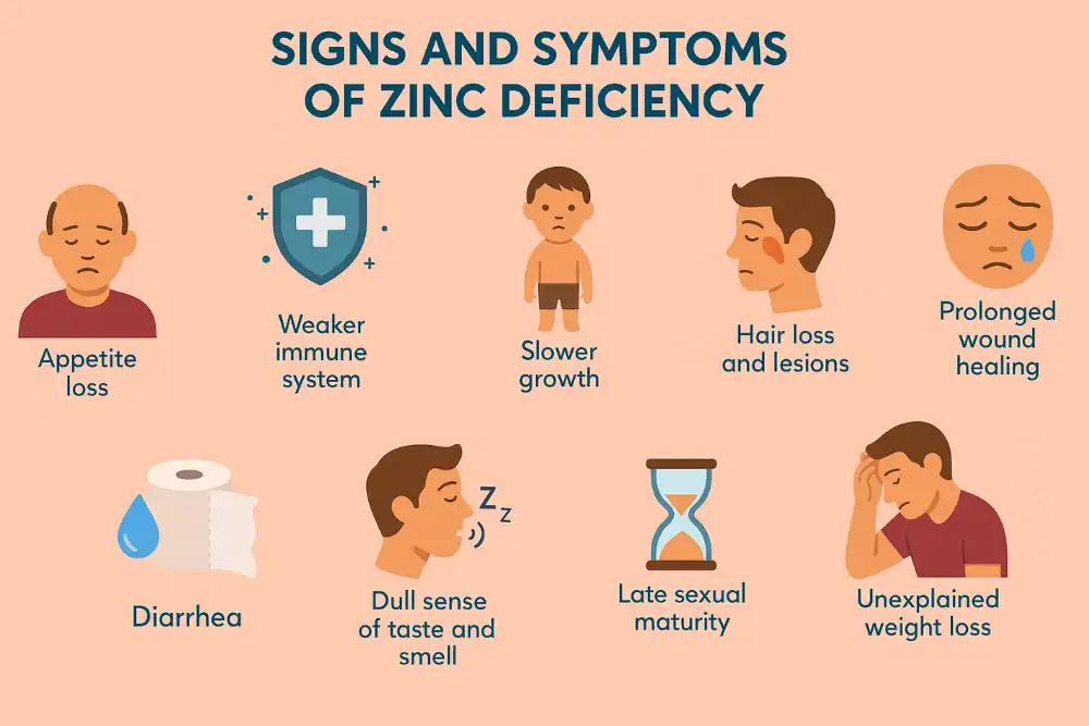 SIGNS AND SYMPTOMSOF ZINC DEFICIENCY SIGNS AND SYMPTOMSOF ZINC DEFICIENCY